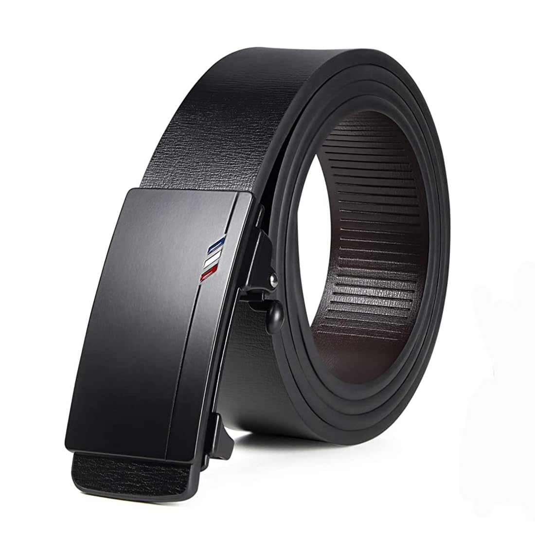 GUSTAVE Men's Genuine Leather Auto Lock Buckle Belt -Free Adjustable Belt for Men-(Black1) GUSTAVE Men's Genuine Leather Auto Lock Buckle Belt -Free Adjustable Belt for Men-(Black1)
